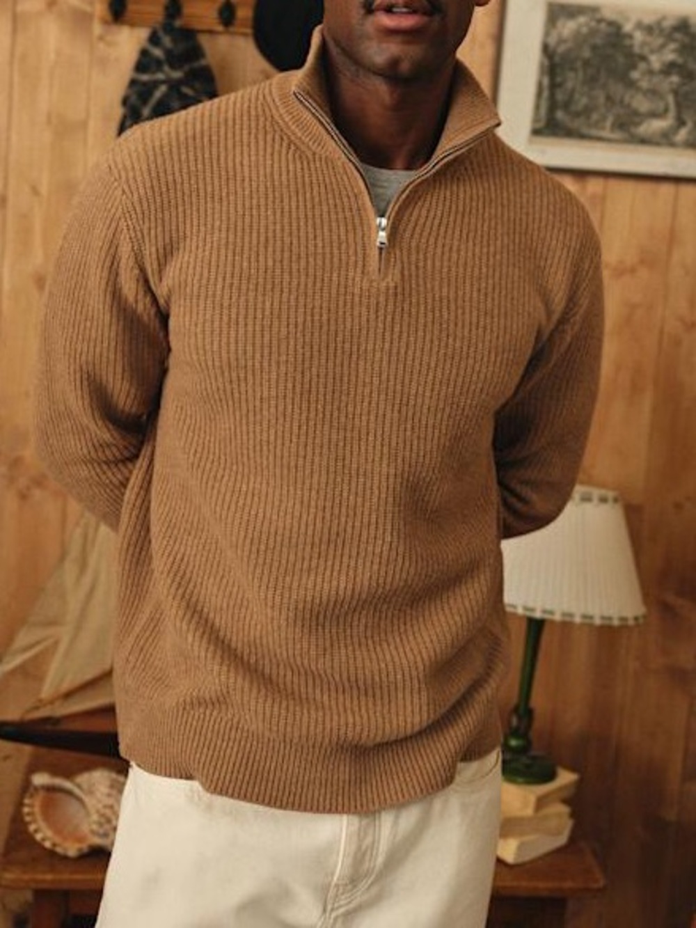 Octobre Editions mens quarter zip sweater